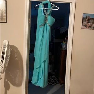Teal prom dress